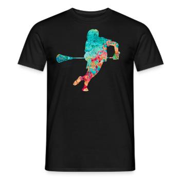 Lacrosse Player - Colorful - PopArt - Men's T-Shirt - black - Front - AI Model Male 178 light (178cm)