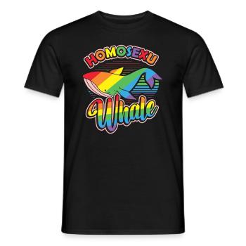 Gay Whale Rainbow Whale Lgbt - T-shirt homme - noir - Devant - AI Model Male 178 light (178cm)