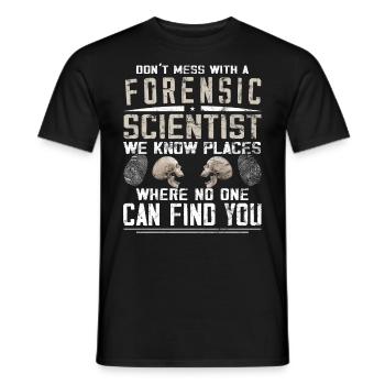 Kriminologie - Forensischer Wissenschaftler - Männer T-Shirt - Schwarz - Vorne - AI Model Male 178 light (178cm)