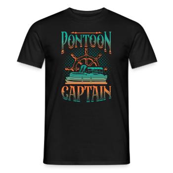 Ponton bateau, capitaine ponton - T-shirt homme - noir - Devant - AI Model Male 178 light (178cm)