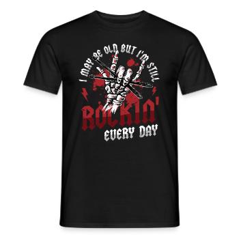 I may be old, but I'm still rocking - Men's T-Shirt - black - Front - AI Model Male 178 light (178cm)