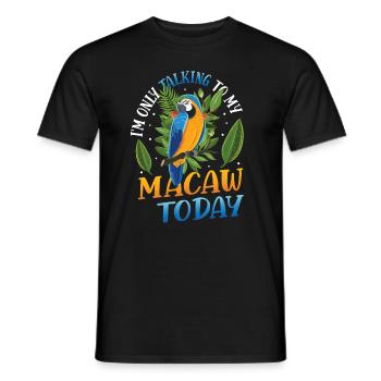 Ich Spreche Heute Nur Mit Meinem Blau-gelben-Ara - Männer T-Shirt - Schwarz - Vorne - AI Model Male 178 light (178cm)