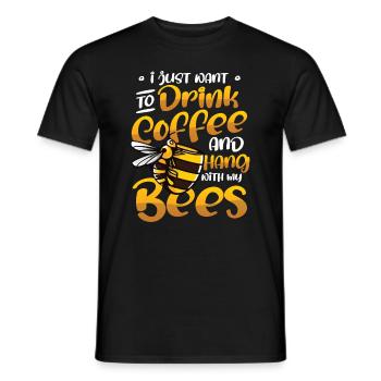 Ich Will Nur Kaffee Trinken Und Mit Bienen hängen - Männer T-Shirt - Schwarz - Vorne - AI Model Male 178 light (178cm)