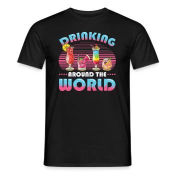 Boire dans le monde entier - T-shirt homme - noir - Devant - AI Model Male 178 light (178cm)