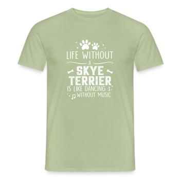 La vie sans Skye Terrier - T-shirt homme - vert sauge - Devant - AI Model Male 178 light (178cm)