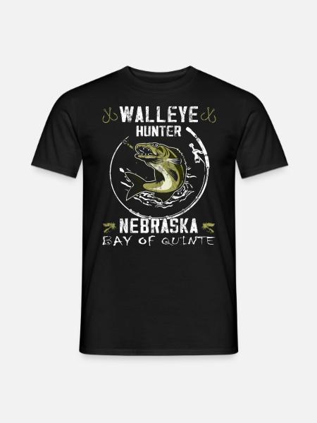 Nebraska Fischerei - Zanderjäger - Männer T-Shirt - Schwarz