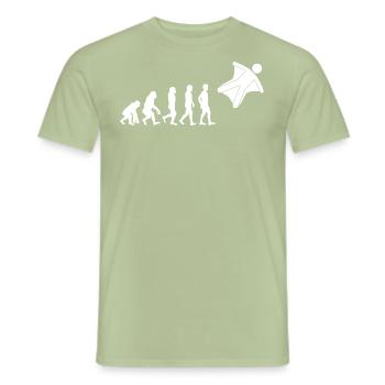 Wingsuit fliegen Base Jumping Fallschirmspringen Evolution - Männer T-Shirt - Sage - Vorne - AI Model Male 178 light (178cm)