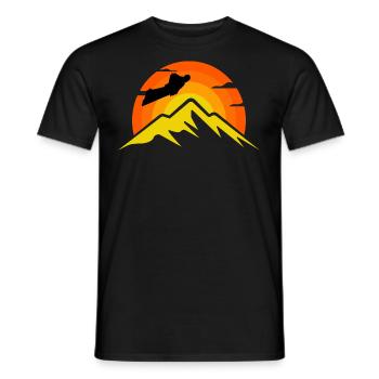 Wingsuit fliegen Base Jumping Skydiving Retro - Männer T-Shirt - Schwarz - Vorne - AI Model Male 178 light (178cm)