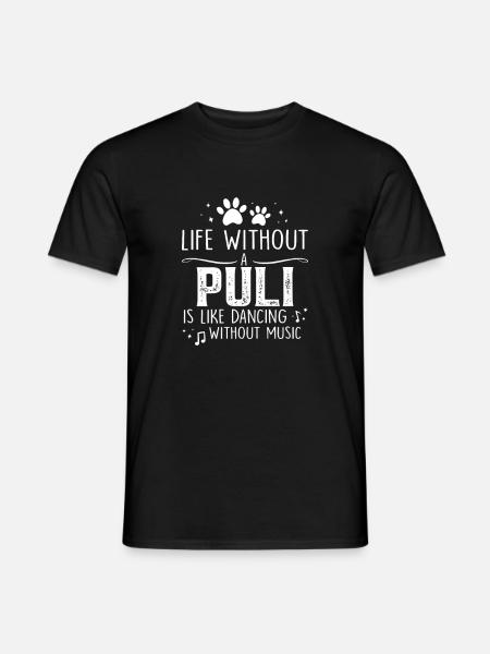 Life without Puli - Men's T-Shirt - black