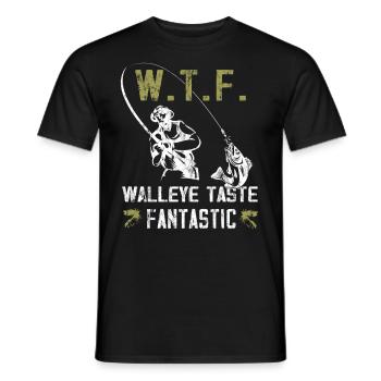 Zander tastes fantastic - Zander hunter - Men's T-Shirt - black - Front - AI Model Male 178 light (178cm)