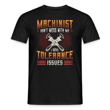 Les opérateurs de machines ont des problèmes de tolérance - T-shirt homme - noir - Devant - AI Model Male 178 light (178cm)