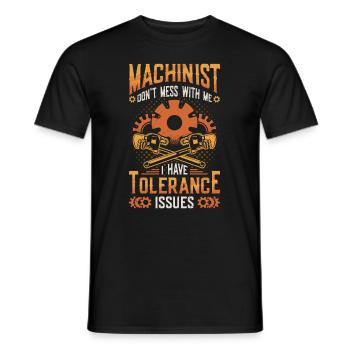 Les opérateurs de machines ont des problèmes de tolérance - T-shirt homme - noir - Devant - AI Model Male 178 light (178cm)