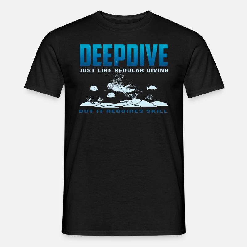 Tief Tauchen Freedive DeepDive - Männer T-Shirt - Schwarz
