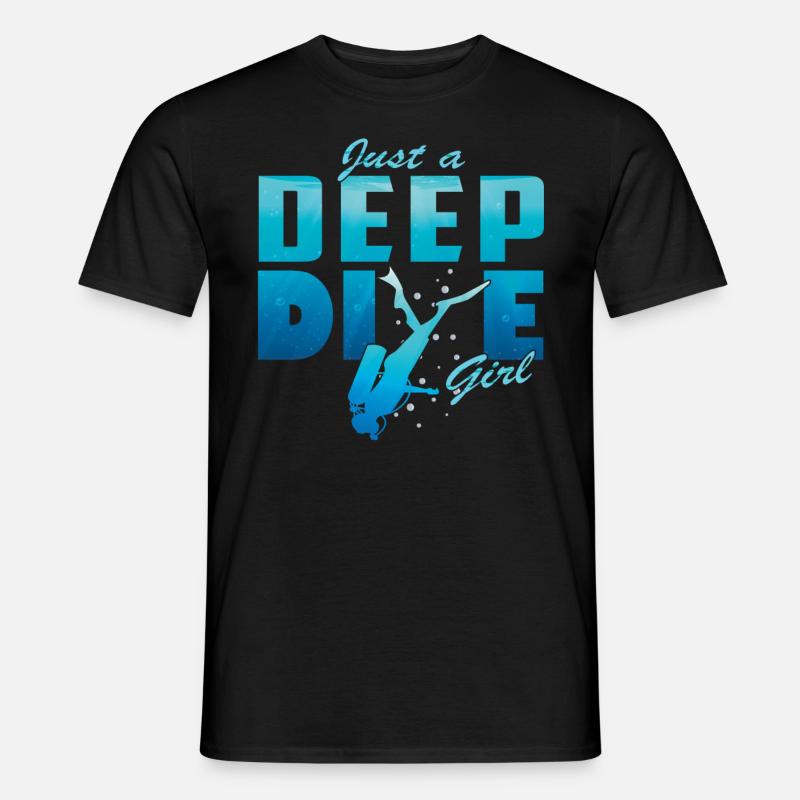 Tief Tauchen Freedive DeepDive - Männer T-Shirt - Schwarz