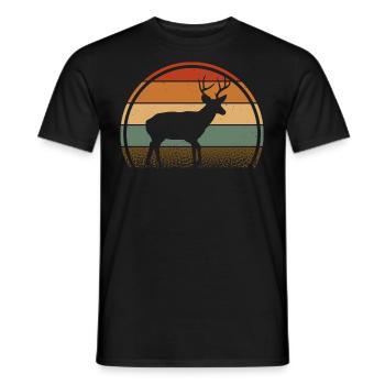 Cerf - T-shirt homme - noir - Devant - AI Model Male 178 light (178cm)