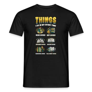 Amateur de livres, Lecture, Livres, Addicted - T-shirt homme - noir - Devant - AI Model Male 178 light (178cm)