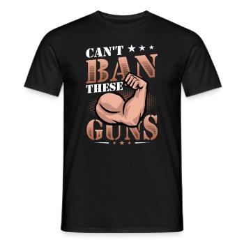 Can't Ban These Guns, Bizeps, Muscle, Bodybuilding - Männer T-Shirt - Schwarz - Vorne - AI Model Male 178 light (178cm)