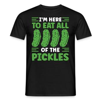 Ich bin hier, um alle Gurken zu essen Feinschmecker lustig - Männer T-Shirt - Schwarz - Vorne - AI Model Male 178 light (178cm)