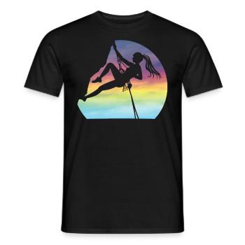 Grimpez comme une fille Femmes Escalade Bloc - T-shirt homme - noir - Devant - AI Model Male 178 light (178cm)