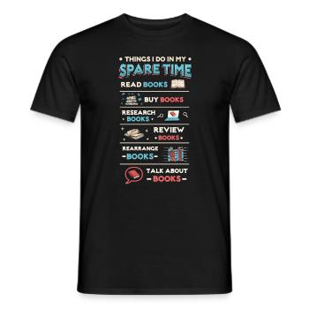 Amateur de livres, Lecture, Livres, Addicted - T-shirt homme - noir - Devant - AI Model Male 178 light (178cm)