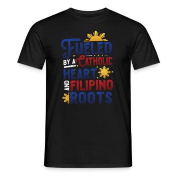 Katholisches Herz Und Philippinische Wurzeln - Männer T-Shirt - Schwarz - Vorne - AI Model Male 178 light (178cm)