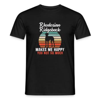 Rhodesian ridgeback makes me happy you not so much - Männer T-Shirt - Schwarz - Vorne - AI Model Male 178 light (178cm)