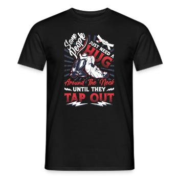 Hug around the neck, Jiu Jitsu - Men's T-Shirt - black - Front - AI Model Male 178 light (178cm)