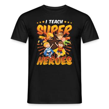 I teach superheroes - Men's T-Shirt - black - Front - AI Model Male 178 light (178cm)