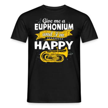 Drôle de fanfare de cuivres Euphonium - T-shirt homme - noir - Devant - AI Model Male 178 light (178cm)
