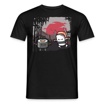 Funny Sushi Samurai Cute Kawaii Sushi Lover - Men's T-Shirt - black - Front - AI Model Male 178 light (178cm)