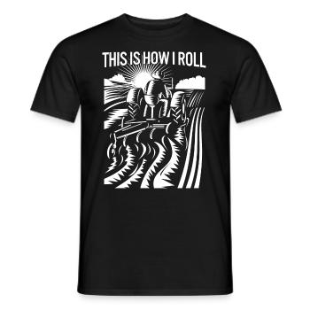 Voici comment je roule drôle de tracteur d’élevage agricole - T-shirt homme - noir - Devant - AI Model Male 178 light (178cm)