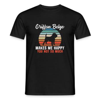 Griffon Belge makes me happy you not so much - Men's T-Shirt - black - Front - AI Model Male 178 light (178cm)