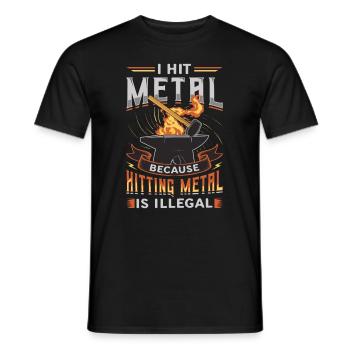 Hit Metal, Forgeron - T-shirt homme - noir - Devant - AI Model Male 178 light (178cm)