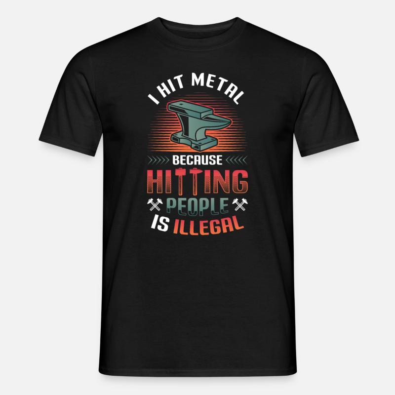 Hit Metal, Blacksmith - Männer T-Shirt - Schwarz