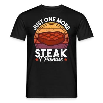 Nur noch ein Steak Ich verspreche lustigen Retro-Sonnenuntergang - Männer T-Shirt - Schwarz - Vorne - AI Model Male 178 light (178cm)