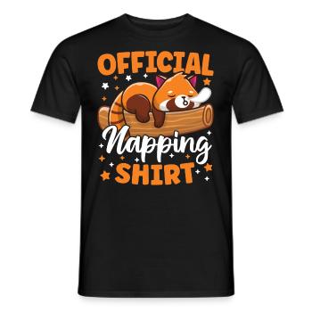 Chemise officielle de sieste Cute Kawaii Sleeping Red - T-shirt homme - noir - Devant - AI Model Male 178 light (178cm)