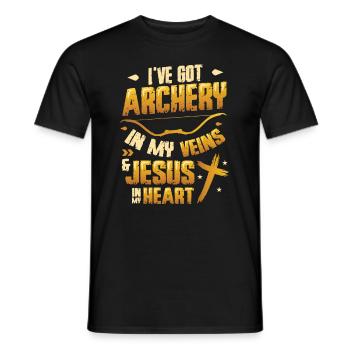 Archer religieux, Tir à l’arc - T-shirt homme - noir - Devant - AI Model Male 178 light (178cm)
