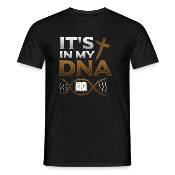 It's In My Dna, Bible, Church, Christian Religious - Men's T-Shirt - black - Front - AI Model Male 178 light (178cm)