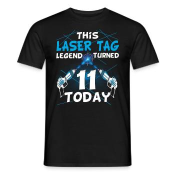 Lasertag-Geburtstagsfeier - Lasertag-Geburtstag - Männer T-Shirt - Schwarz - Vorne - AI Model Male 178 light (178cm)