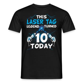 Lasertag-Geburtstagsfeier - Lasertag-Geburtstag - Männer T-Shirt - Schwarz - Vorne - AI Model Male 178 light (178cm)