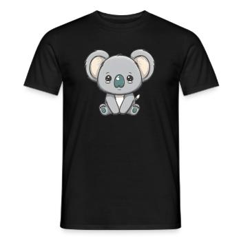 Cute baby koala sad koala bear cries - Men's T-Shirt - black - Front - AI Model Male 178 light (178cm)