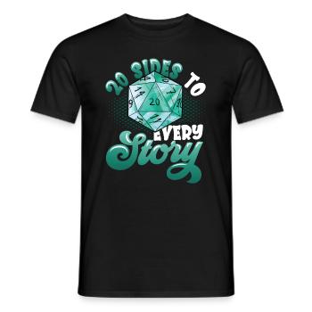 20 pages of each story, pen and paper - Men's T-Shirt - black - Front - AI Model Male 178 light (178cm)