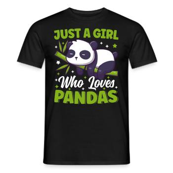 Just A Girl Who Loves Panda Bear Cute Sleeping - Men's T-Shirt - black - Front - AI Model Male 178 light (178cm)