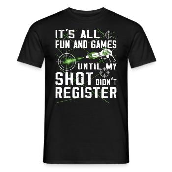 Cool laser tag player - Men's T-Shirt - black - Front - AI Model Male 178 light (178cm)