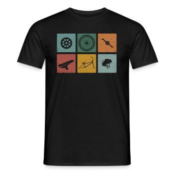 Vintage cycle parts cycling t-shirt cyclist - Men's T-Shirt - black - Front - AI Model Male 178 light (178cm)