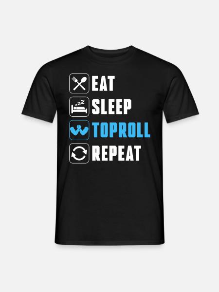 Eat Sleep Toproll Repeat Armwrestler Funny Arm - Men's T-Shirt - black