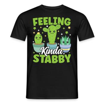 Feeling Kinda Stabby Funny Cactus Pun Succulent - Men's T-Shirt - black - Front - AI Model Male 178 light (178cm)