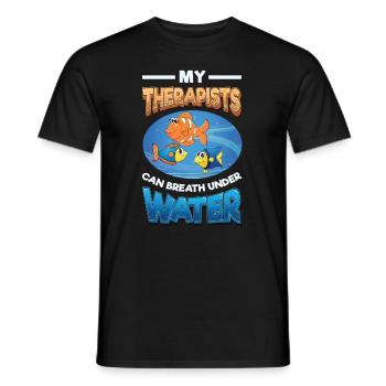 Fun fish keeping, fish keepers - Men's T-Shirt - black - Front - AI Model Male 178 light (178cm)