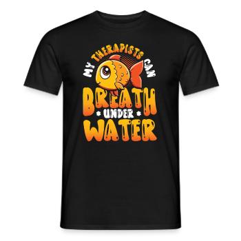 Fun fish keeping, fish keepers - Men's T-Shirt - black - Front - AI Model Male 178 light (178cm)