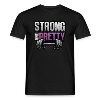 Strong and Pretty Female Bodybuilder Women - Men's T-Shirt - black - Front - AI Model Male 178 light (178cm)